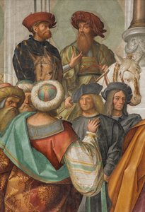 Centralskib, andet nordspænd, Jomfruens ægteskab, Boccaccio Boccaccino 1514-15, detalje af Boccaccio Boccaccino