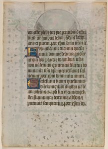 Blad fra en timebog: Tekst (verso) af Boethius Illuminator
