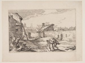 Planche 11, fra Landskaber med bondegårde af Boetius Adams Bolswert