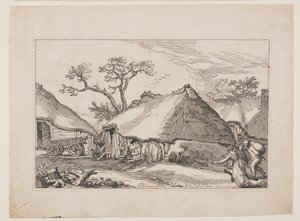 Planche 2, fra Landskaber med bondegårde af Boetius Adams Bolswert