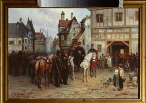General Gebhard Leberecht von Blucher (1742-1819) med kosakkerne i Bautzen (Tyskland)