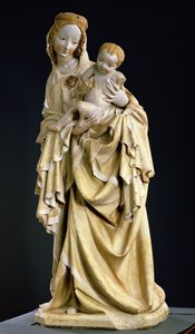 Krumauer Madonna, ca. 1400 (polykrom sten)