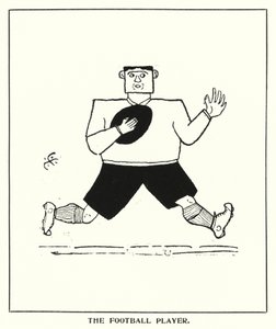 Oxford Quips: The Football Player (litho) af Bohun Lynch