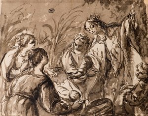 Faraos datter opdager spædbarnet Moses, fundet af Moses