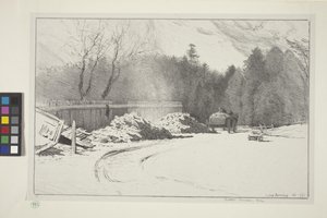 Lime Burning (blæk på papir) af Bolton Coit Brown
