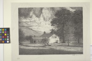 Mit hus (blæk på papir)