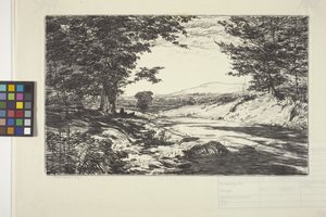 Bjerget (blæk på papir) af Bolton Coit Brown