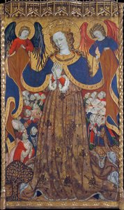 La Vierge de Misericorde - Peinture de Bonanat Zaortiga (actif 15eme siecle), tempera på træ (223x126,8 cm), omkring 1430 - Virgin of Mercy, Tempera på panel af Bonanat Zaortiga, ca 1430 - Museu Nacional d