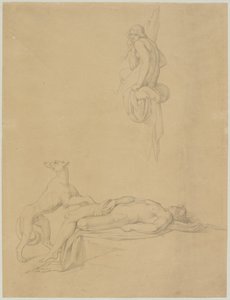 Aktstudier i Ovids "Narcissus og ekko" af Bonaventura Genelli