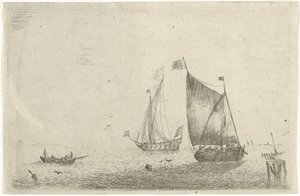 Havlandskab med en fiskerbåd af Bonaventura Peeters (I)
