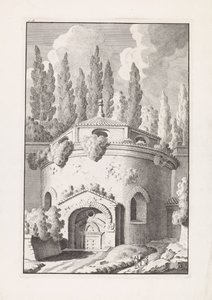 Ruïne af en romersk rund tempel Relikvier fra den antikke by Rom (serietitel) af Bonaventura van Overbeek