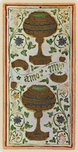 The Two of Cups, faksimile af et tarotkort fra 