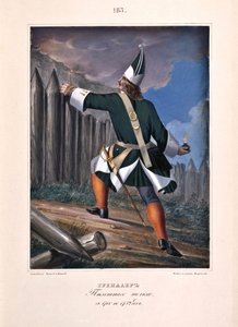 Grenader af infanteriregimentet i 1700-1732, 1841 af Boris Artemyevich Chorikov