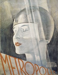 Plakat af filmen Metropolis af Fritz Lang (1926). Det grafiske design er formentlig af kunstneren Boris Bilingusky. af Boris Bilinsky