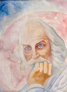 Portræt af den amerikanske digter Walt Whitman