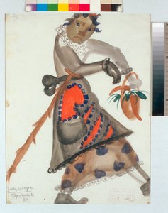 ""Kostume til operaen ""Snegourotchka"" (eller The Snow Maiden, forårsfortælling) af Nikolai Rimsky-Korsakov, akvarel af Boris Dmitryevich Grigoriev (1886-1939) af Boris Dmitrievich Grigoriev