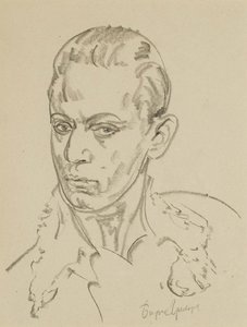 Portræt af balletdanseren og koreografen Sergey Lifar 1905-1986 af Boris Dmitrievich Grigoriev
