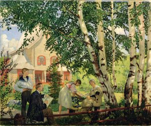 Hjemme, 1914-18 af Boris Mikhailovich Kustodiev
