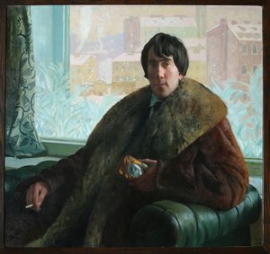 Portræt af billedhuggeren og arkitekten Isidor Zolotarevsky 1885-1961, 1922 af Boris Mikhailovich Kustodiev