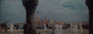 Promenade i Venedig, 1907-1908 af Boris Mikhailovich Kustodiev