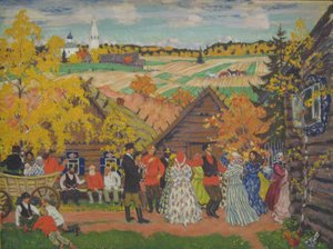 Landsbyfest, 1924 af Boris Mikhailovich Kustodiev