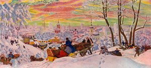 Fastelavn, 1916, 1939. af Boris Mikhailovich Kustodiev