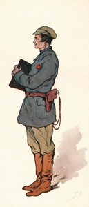 En sovjetisk kommissær (farve litho)