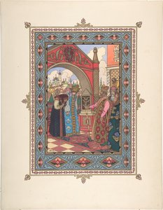 Illustration til eventyret Vasilisa den smukke, ca. 1925