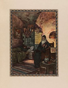 Pimen. Illustration til dramaet Boris Godunov af A. Pushkin, 1927. af Boris Vasilievich Zvorykin