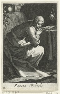 Sankt Fabiola af Rom som eremitinde Sancta Fabiola (titel på objekt) Eremitinder (serietitel) Sacra Eremus Ascetriarum (serietitel)