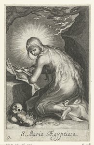 Saint Mary of Egypt som eremitinde Eremitinder (serietitel) Sacra Eremus Ascetriarum (serietitel) af Boëtius Adamsz. Bolswert