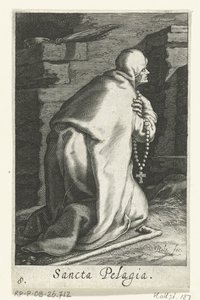 Sankt Pelagia af Antiokia som eremitinde Sancta Pelagia (titel på objekt) Eremitinder (serietitel) Sacra Eremus Ascetriarum (serietitel)