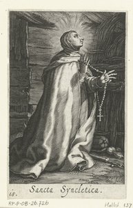Sankt Syncletica af Alexandria som eremitinde Sancta Syncletica (titel på objekt) Eremitinder (serietitel) Sacra Eremus Ascetriarum (serietitel)