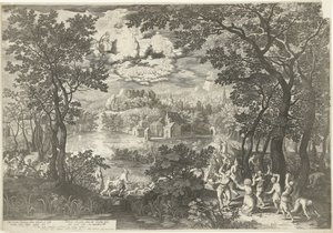 Landskab med Sankt Stefans martyrium af Boëtius Adamsz. Bolswert
