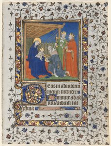 Bifolio fra a Book of Hours: Adoration of the Magi, ca. 1415. af Boucicaut Master