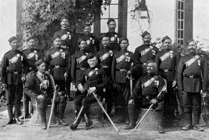 Indfødte officerer fra den 44. Gurkhas, indiske hær, 1896
