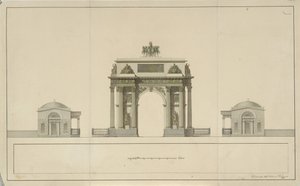 Triumfbue af Tverskaya Zastava i Moskva, 1826-1829 af Bové