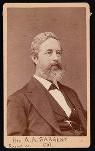 Portræt af Aaron Augustus Sargent 1827-1887, før 1881. af Brady