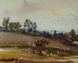 Autumn Mood, 1980 (wc på papir) af Brenda Brin Booker