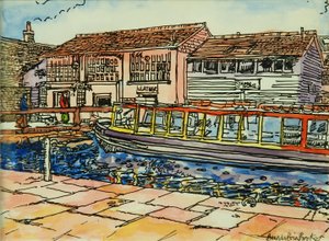 Canal Museum, Camden Lock (akvarel på papir) af Brenda Brin Booker