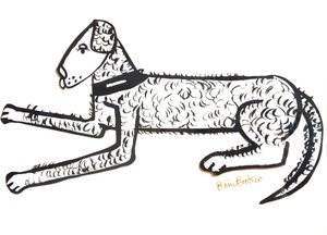 Hound Dog (pensel og blæk på papir)