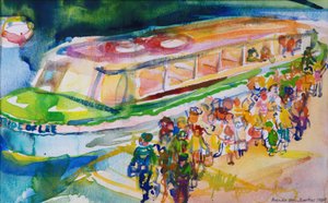 The Boat Trip, 1989 (wc på papir) af Brenda Brin Booker