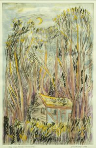 The Tree House I (akvarel på papir) af Brenda Brin Booker