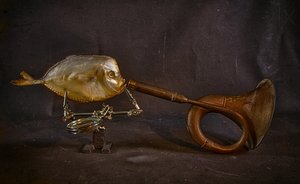 Surrealistisk fiskehorn af Brig Barkow