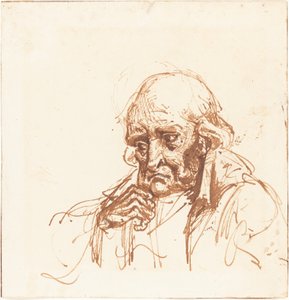 Hoved af en gammel mand af British 19th Century