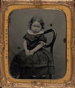 Portræt af en pige, ca. 1855 (foto) af British Photographer