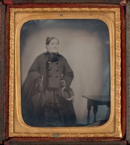 Portræt af en kvinde, ca. 1860 (foto) af British Photographer
