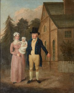 Et gruppeportræt af Jasper Ryles og familie (olie på lærred) af British School