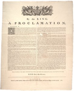 En proklamation, 1763 af British School