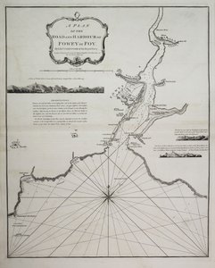 En plan over vejen og havnen i Fowey eller Foy af løjtnant James Cook fra Royal Navy af British School